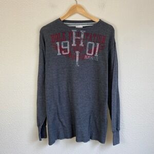 Dole Plantation Thermal Shirt Mens XXL Gray Good Hawaii Graphic Waffle Knit Y2K